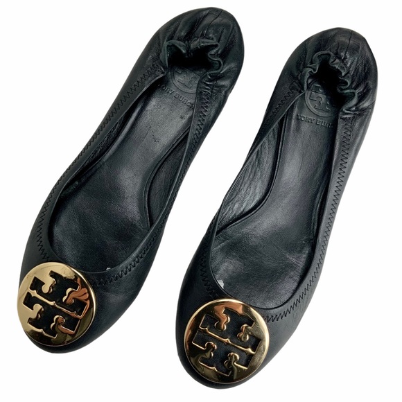 SOLD ***TORY BURCH Reva Black Flats. SZ 8.5 - Picture 3 of 15